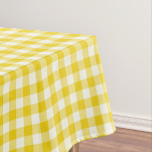 Zitronengelbe Gingham-Baumwolltischdecke Tischdecke