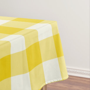 Zitronengelbe Gingham-/Büffel-Karo-Tischdecke Tischdecke