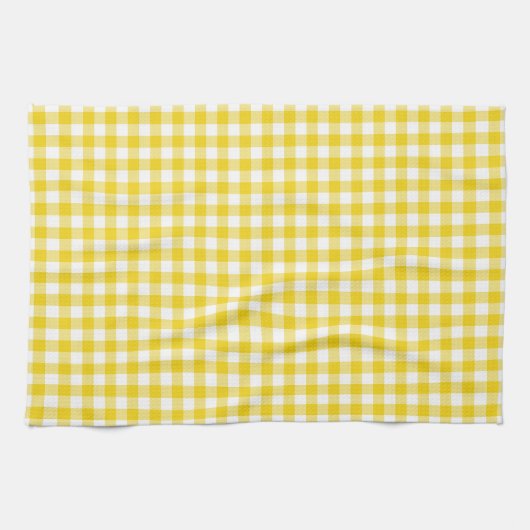 Zitronengelbe Gingham-Muster-Geschirrtücher Handtuch (Horizontal)