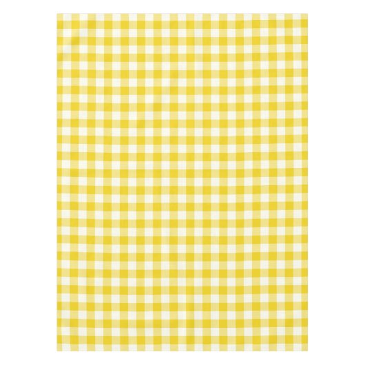 Zitronengelbe Gingham-Muster-Karo-Tischdecke Tischdecke (Vorderseite)