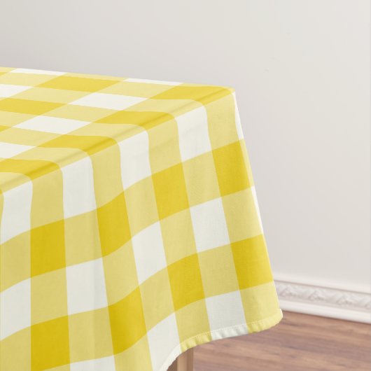 Zitronengelbe Gingham-Muster-Karo-Tischdecke Tischdecke (Beispiel)