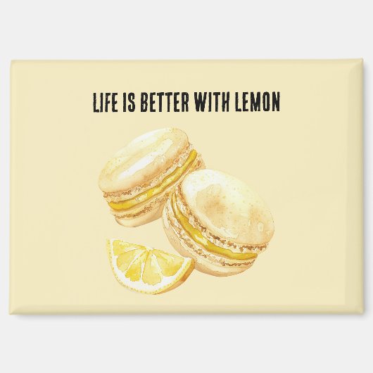 Zitronengelbe Macarons Magnet (Vorderseite)