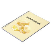 Zitronengelbe Macarons Notizblock (Linke Seite)