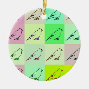 Zitronengelbe Pop-Kunst Keramikornament