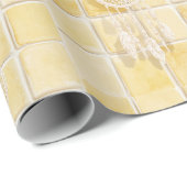 Zitronengelbe Quadrate Creme Traumfänger Geburtsta Geschenkpapier (Rolleneckpunkt)
