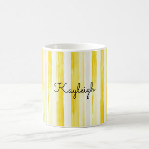 Zitronengelbe Streifen Kaffeetasse