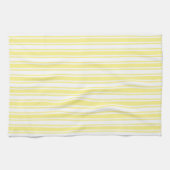 Zitronengelbe und weiße Süßigkeitsstreifen Geschirrtuch (Horizontal)