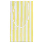 Zitronengelbe und weiße Süßigkeitsstreifen Kleine Geschenktüte (Vorderseite)