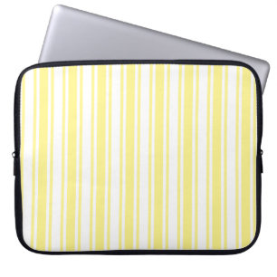 Zitronengelbe und weiße Süßigkeitsstreifen Laptopschutzhülle