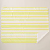 Zitronengelbe und weiße Süßigkeitsstreifen Sherpadecke (Vorderseite (Horizontal))