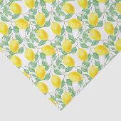 Zitronengelbe, weiße, grüne Sommermuster Seidenpapier (Ausschnitt)