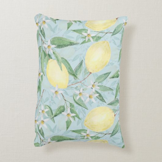 Zitronengelbe Zitrusfrüchte Dekokissen (Rückseite(Vertikal))