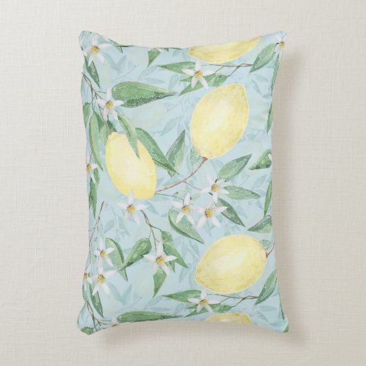 Zitronengelbe Zitrusfrüchte Dekokissen (Vorderseite(Vertikal))