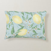 Zitronengelbe Zitrusfrüchte Dekokissen (Rückseite)