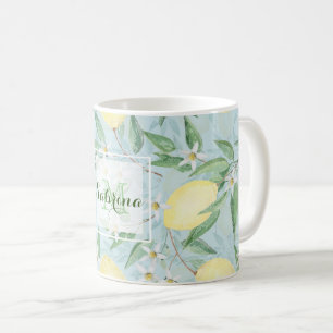Zitronengelbe Zitrusfrüchte Kaffeetasse