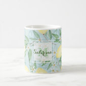 Zitronengelbe Zitrusfrüchte Kaffeetasse (Mittel)