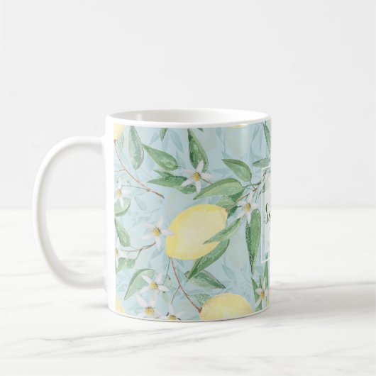 Zitronengelbe Zitrusfrüchte Kaffeetasse (Links)