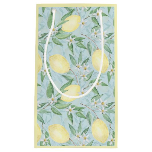 Zitronengelbe Zitrusfrüchte Kleine Geschenktüte (Vorderseite)