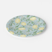 Zitronengelbe Zitrusfrüchte Pappteller (Schrägansicht)