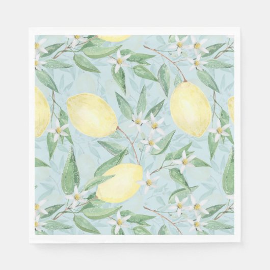Zitronengelbe Zitrusfrüchte Serviette (Vorderseite)