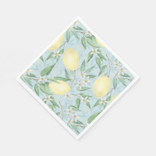 Zitronengelbe Zitrusfrüchte Serviette (Ecke)