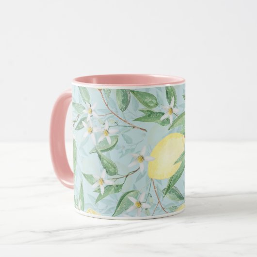 Zitronengelbe Zitrusfrüchte Tasse (Vorderseite Links)