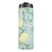 Zitronengelbe Zitrusfrüchte Thermosbecher (Vorderseite)