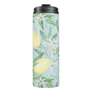 Zitronengelbe Zitrusfrüchte Thermosbecher