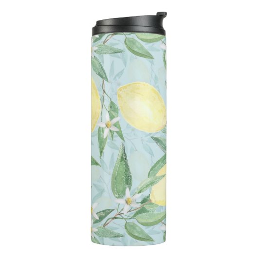 Zitronengelbe Zitrusfrüchte Thermosbecher (Nach links gedreht)