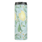 Zitronengelbe Zitrusfrüchte Thermosbecher (Rückseite)