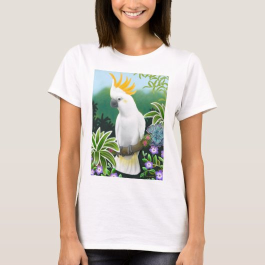 Zitronengelber Cockatoo-DamenBabydoll T-Shirt (Vorderseite)