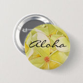 Zitronengelber Frangipani Aloha Button (Vorne & Hinten)