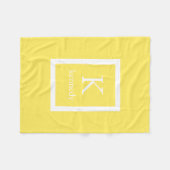 Zitronengelber kundenspezifischer Monogramm-Name Fleecedecke (Vorderseite (Horizontal))