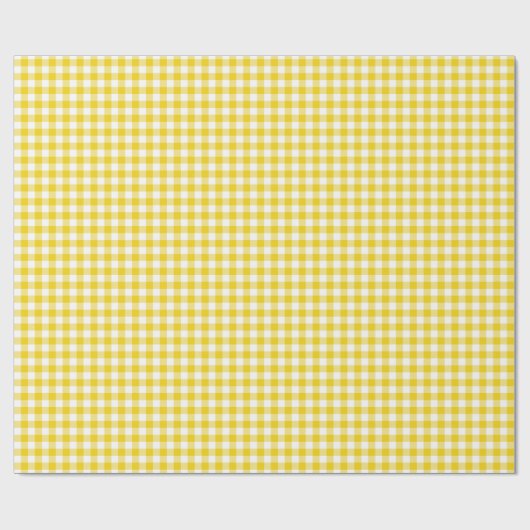 Zitronengelbes Gingham-Packpapier Geschenkpapier (Flach)