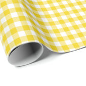 Zitronengelbes Gingham-Packpapier Geschenkpapier (Rolleneckpunkt)