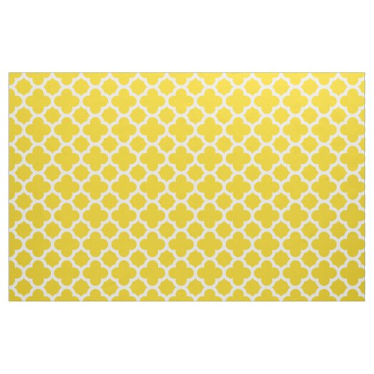 Zitronengelbes klassisches Quatrefoil Stoff (Yard (91,4 cm))