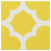 Zitronengelbes klassisches Quatrefoil Stoff (Nahaufnahme)