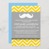 Zitronengoldgraue Zickzack Einladung (Vorne/Hinten)