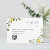 Zitronengras Hochzeit RSVP-Karte RSVP Karte (Stehend Vorderseite)