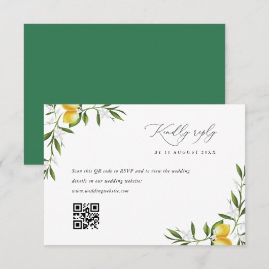 Zitronengras Hochzeit RSVP-Karte RSVP Karte (Vorne/Hinten)