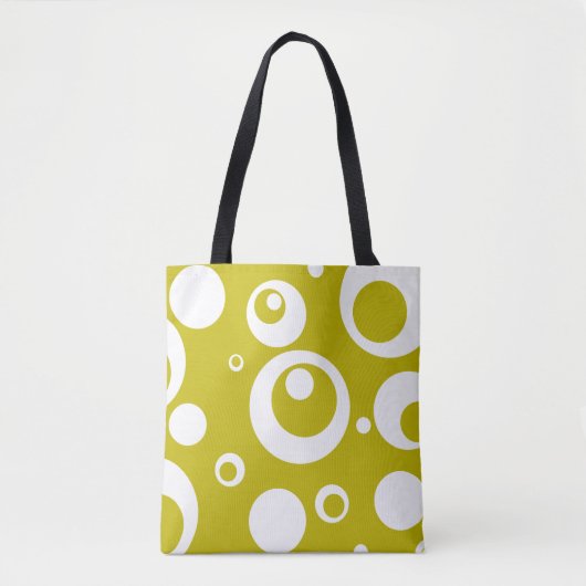 Zitronengrün chartreuse grüne Bubble Dot Circle Ba Tasche (Vorderseite)