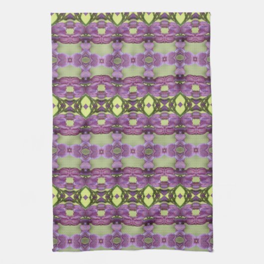 Zitronengrün mit Purpur Geschirrtuch (Vertikal)