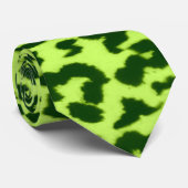 Zitronengrün Muster Leopard abstrakte Textur Krawatte (Gerollt)