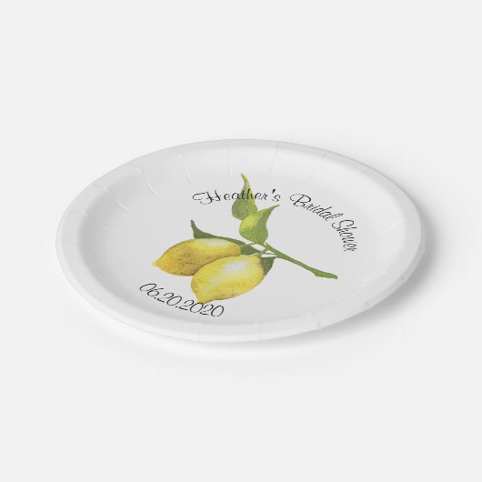 Zitronengrün Pappteller (Schrägansicht)