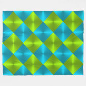 Zitronengrün Türkisblau Diamantfarben Muster Fleecedecke (Vorderseite (Horizontal))