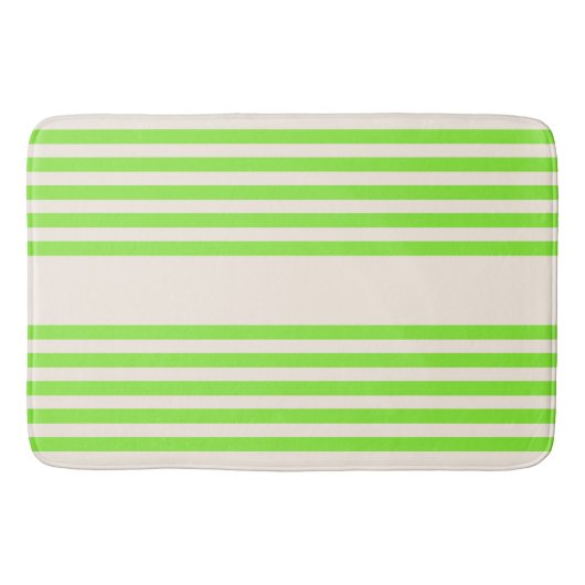 Zitronengrün und Beige, fünf Streifen Badematte (Vorderseite)