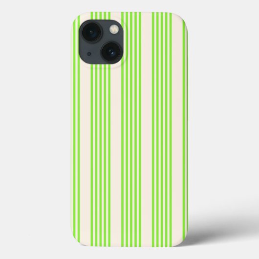 Zitronengrün und Beige, fünf Streifen Case-Mate iPhone Hülle (Rückseite)
