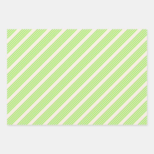 Zitronengrün und Beige, fünf Streifen Geschenkpapier Set (Vorderseite 2)