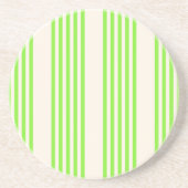 Zitronengrün und Beige, fünf Streifen Getränkeuntersetzer (Vorne)