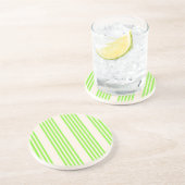 Zitronengrün und Beige, fünf Streifen Getränkeuntersetzer (Seite)
